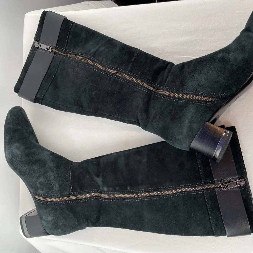 Tory Burch Suede Riding Boots in Black Size‎ 10